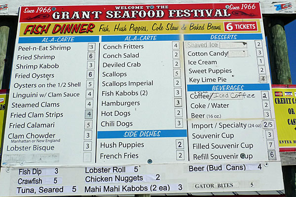 Grant Seafood Festival food tickets