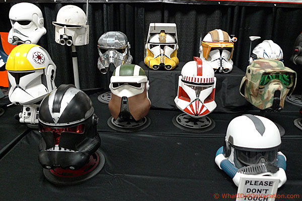 501st legion helmets on display